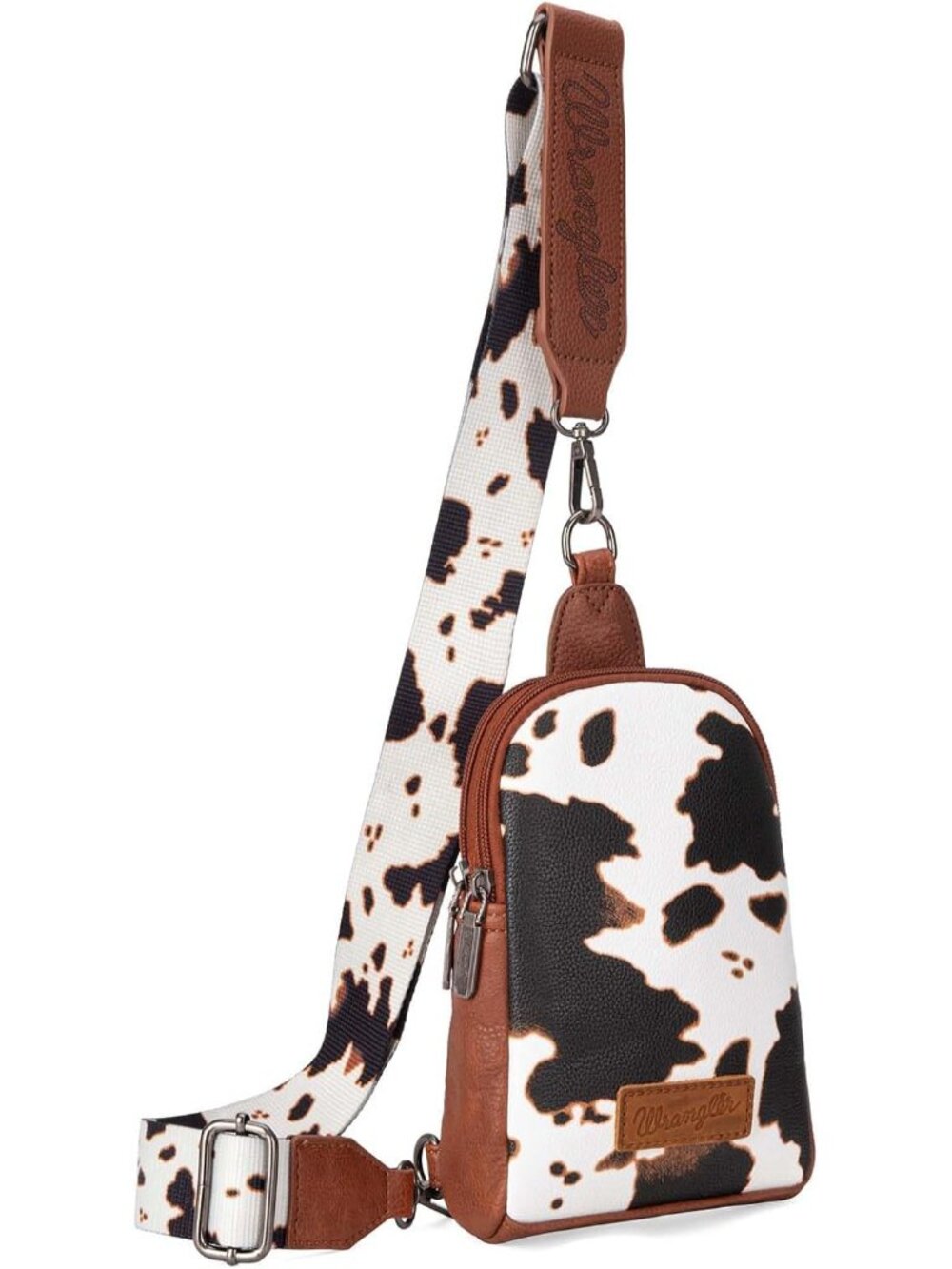 Wrangler Cow Print Crossbody Bags for Women Western Sling Bag with Adjustable St